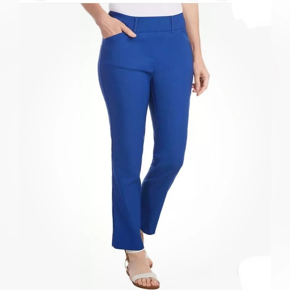 Hilary Radley Women Mid-Rise Sz S Stretch Pull-On Ankle Pant Mazarine Blue